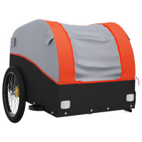 Produktbild för Cykelvagn svart och orange 45 kg järn