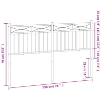 Produktbild för Huvudgavel metall vit 193 cm