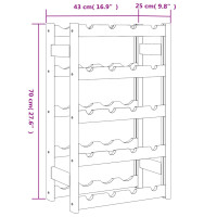 Produktbild för Vinställ för 20 flaskor grå massiv furu