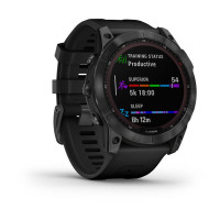 Produktbild för Garmin fenix 7X Solar 3,56 cm (1.4") MIP 51 mm Digital 280 x 280 pixlar Pekskärm Grå Wi-Fi GPS