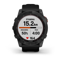 Produktbild för Garmin fenix 7X Solar 3,56 cm (1.4") MIP 51 mm Digital 280 x 280 pixlar Pekskärm Grå Wi-Fi GPS