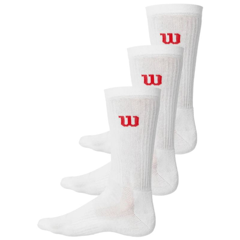 Produktbild för WILSON Crew 3-pack Socks White (43-46)