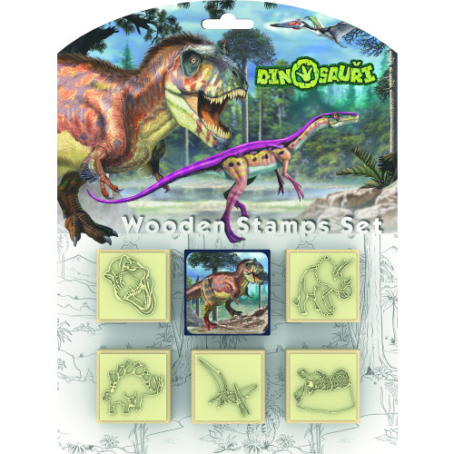 Förlaget Buster Dinosaurier - Wooden stamps set