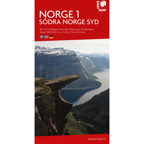 NORSTEDTS Södra Norge syd EasyMap : Skala 1:330.000