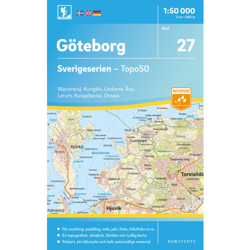 NORSTEDTS 27 Göteborg Sverigeserien Topo50 : Skala 1:50 000