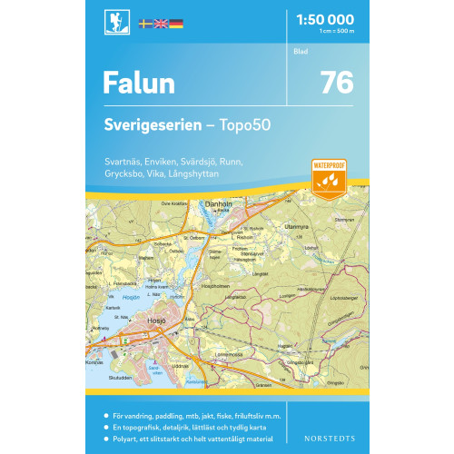 NORSTEDTS 76 Falun Sverigeserien Topo50 : Skala 1:50 000