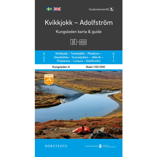 NORSTEDTS Kvikkjokk Adolfström Kungsleden 4 Karta och guide : Outdoorkartan skala 1:50 000