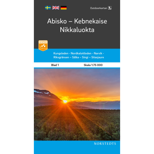 NORSTEDTS Outdoorkartan Abisko Kebnekaise Nikkaluokta : Blad 1 Skala 1:75 000