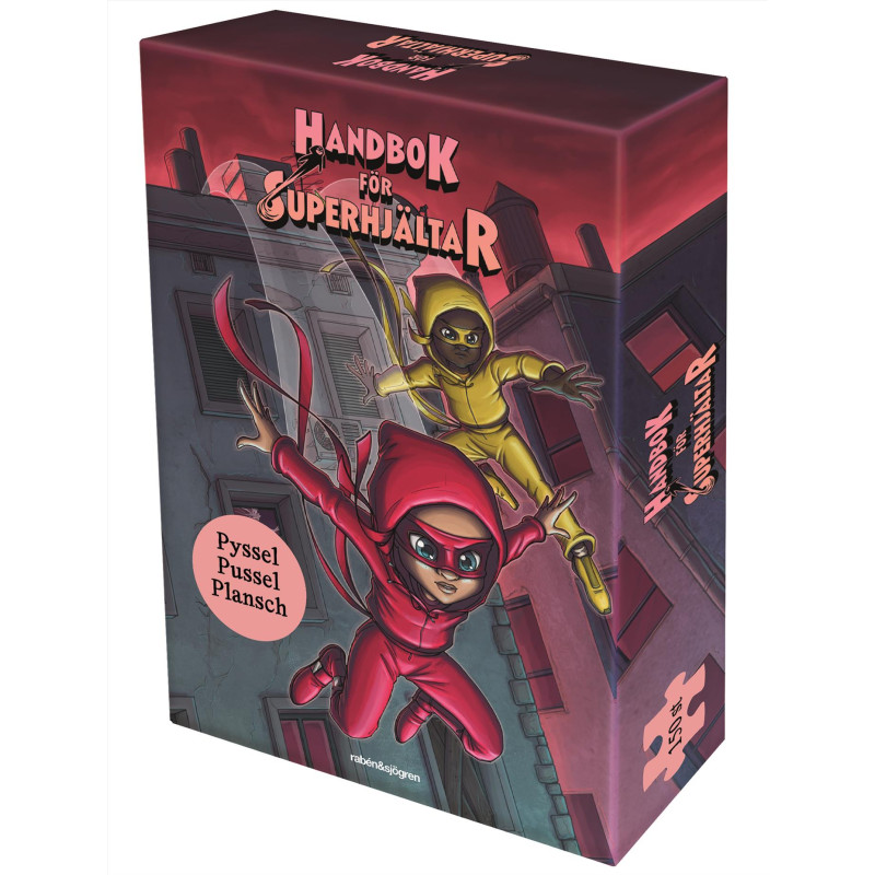Produktbild för Handbok för superhjältar box : pysselbok, plansch och pussel 150 bitar