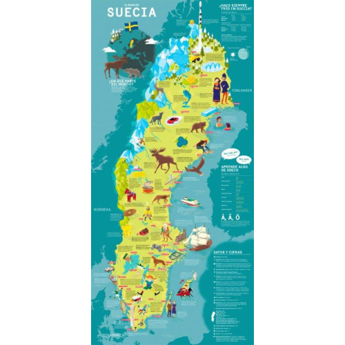 Svenska Institutet El mapa de Suecia (5 pack)