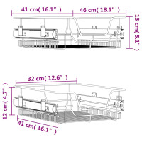 Produktbild för Utdragbara trådkorgar 2 st silver 45 cm