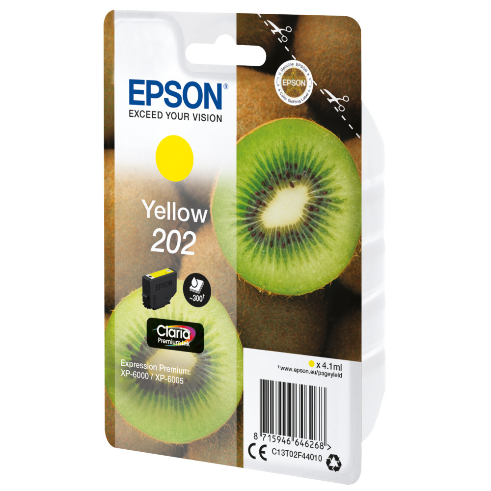 Produktbild för Epson Kiwi Singlepack Yellow 202 Claria Premium Ink
