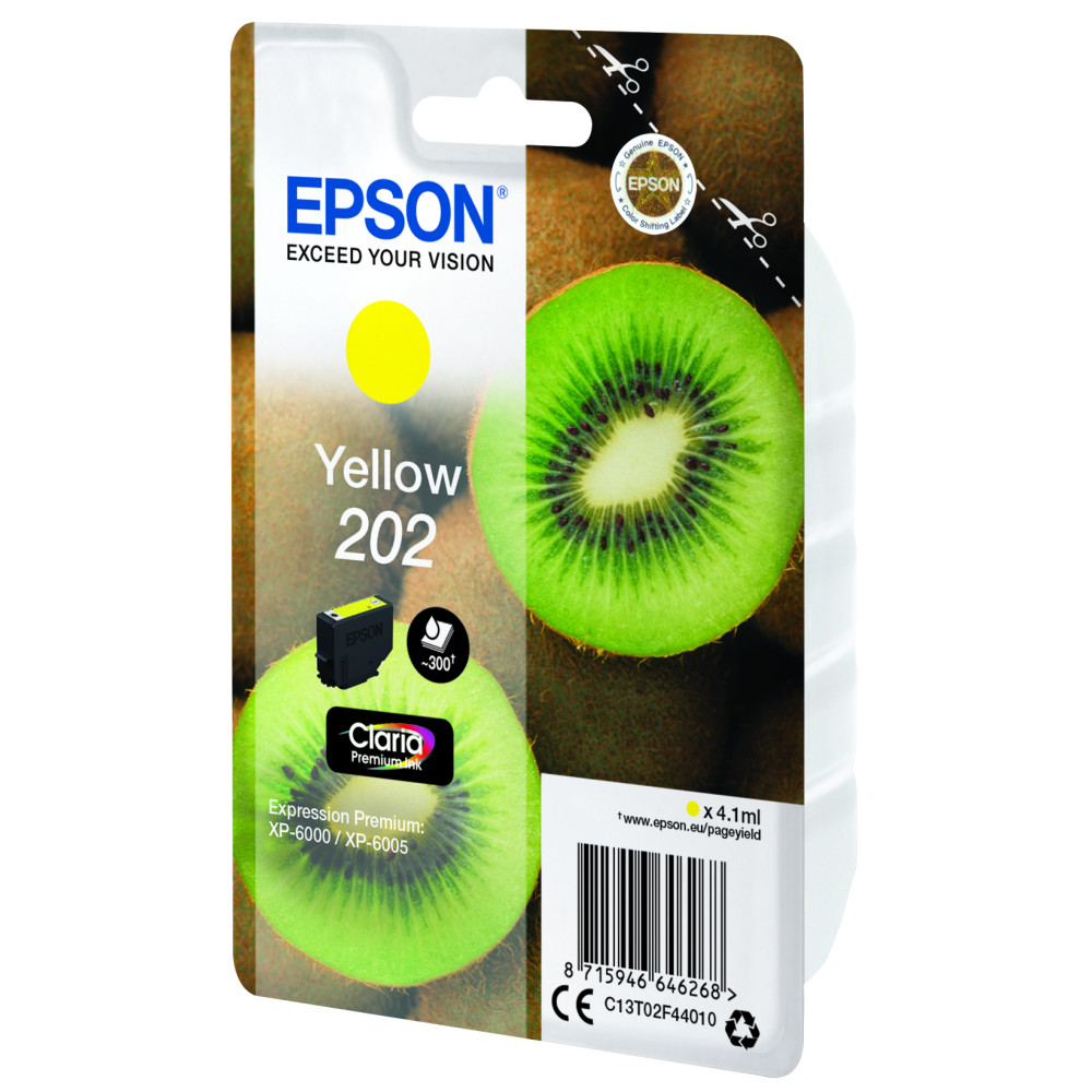 Produktbild för Epson Kiwi Singlepack Yellow 202 Claria Premium Ink