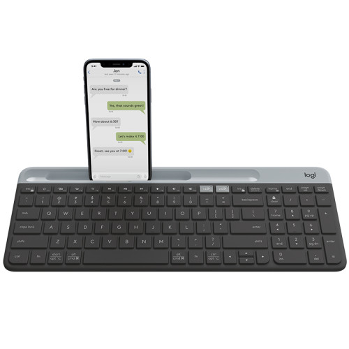 Logitech Logitech Slim Multi-Device Wireless Keyboard K580 tangentbord Trådlös RF + Bluetooth Nordic grafit