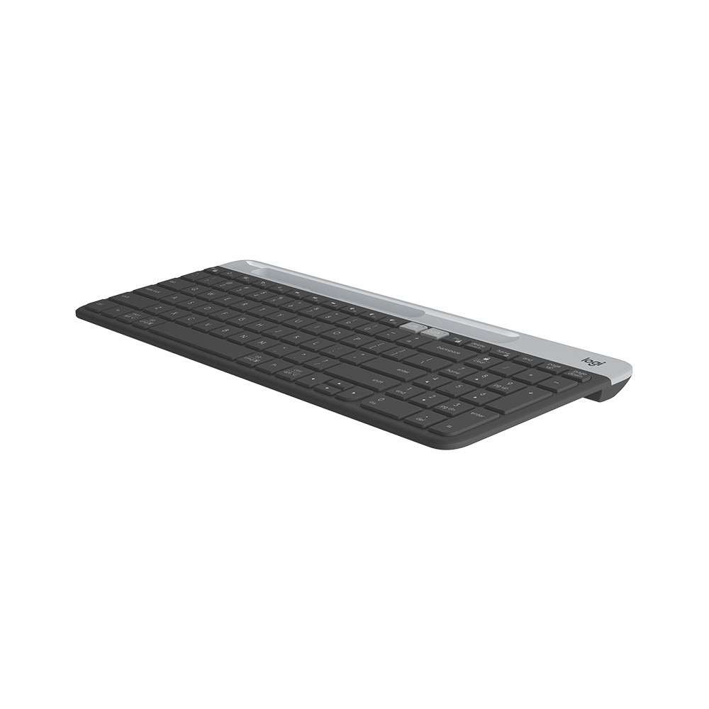 Produktbild för Logitech Slim Multi-Device Wireless Keyboard K580 tangentbord Trådlös RF + Bluetooth Nordic grafit