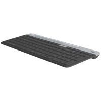 Produktbild för Logitech Slim Multi-Device Wireless Keyboard K580 tangentbord Trådlös RF + Bluetooth Nordic grafit