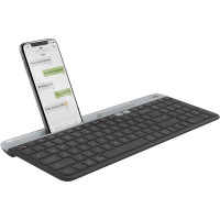 Produktbild för Logitech Slim Multi-Device Wireless Keyboard K580 tangentbord Trådlös RF + Bluetooth Nordic grafit
