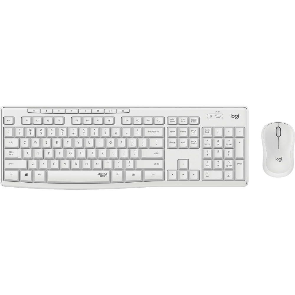 Produktbild för Logitech MK295 Silent Wireless Combo tangentbord Mus inkluderad RF Trådlös QWERTY Nordic Vit