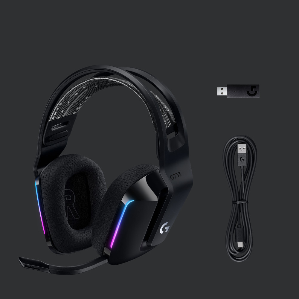 Produktbild för Logitech G G733 Headset Trådlös Huvudband Spela Svart