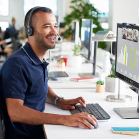 Produktbild för Logitech H111 Headset Kabel Huvudband Kontor/callcenter Grå