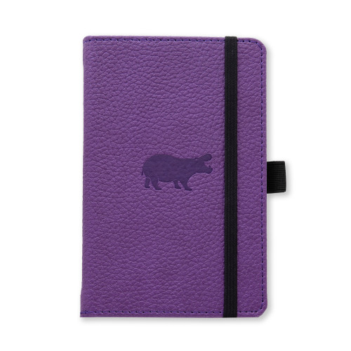 Notebooks Dingbats* Dingbats* Wildlife A6 Pocket Purple Hippo Notebook - Dotted