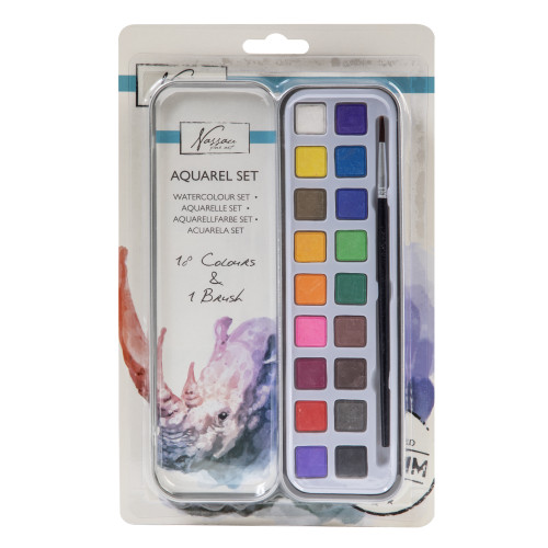 Legind A/S Akvarellset i metallask : 18 färger + 1 pensel