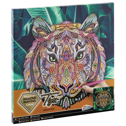 Legind A/S Diamond painting på duk : Tiger, 30 x 30 cm