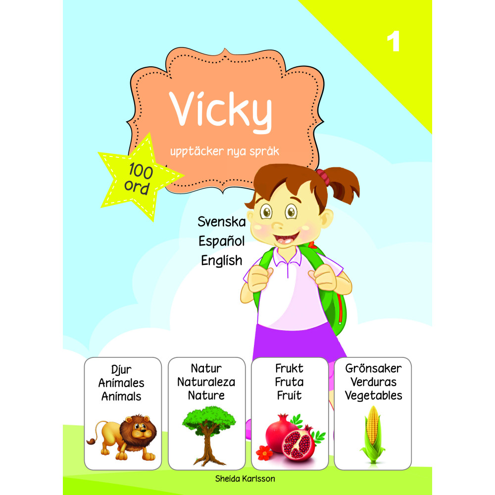 Produktbild för Vicky upptäcker nya språk 1. Spanska (inbunden, spa)