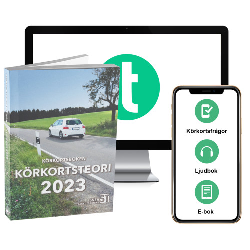 Trafiko AB Körkortsboken Körkortsteori 2023 (bok + digitalt teoripaket med körkortsfrågor, övningar, ljudbok & ebok) (häftad)