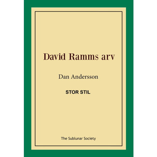 Dan Andersson David Ramms arv (stor stil) (häftad)