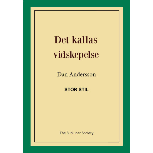 Dan Andersson Det kallas vidskepelse (stor stil) (häftad)