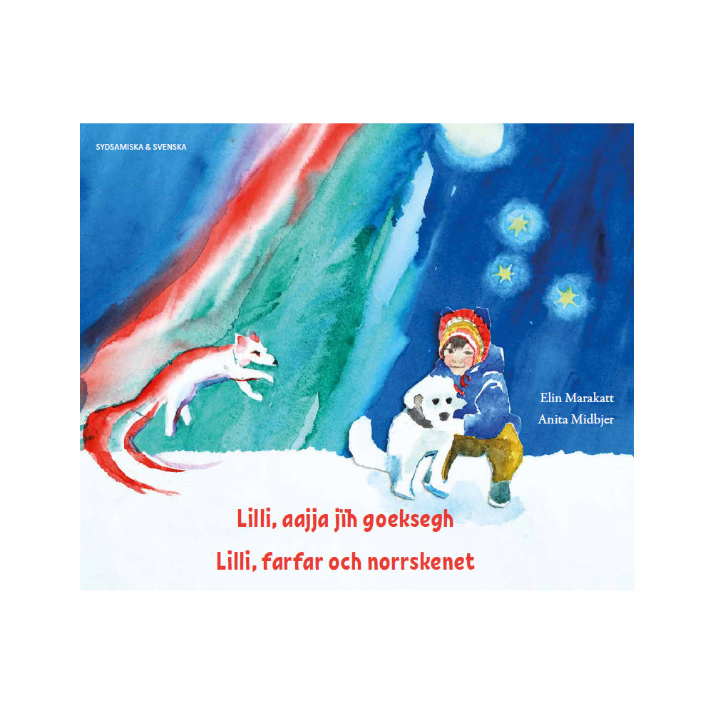 Produktbild för Lilli, farfar och norrskenet (sydsamiska och svenska) (häftad, sma)