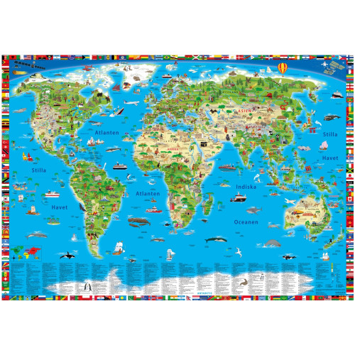 Kartförlaget Världskarta för barn väggkarta i tub