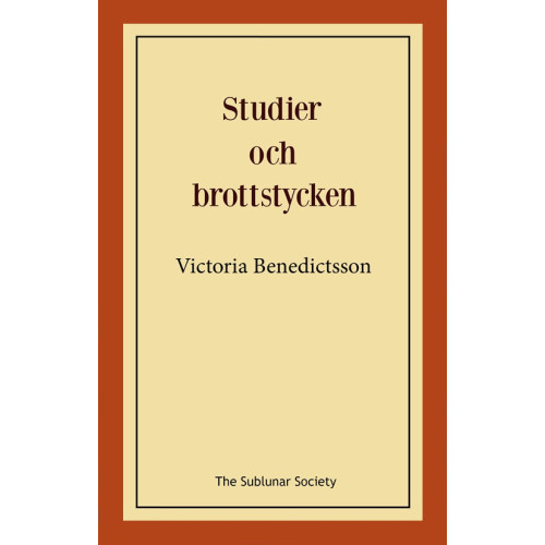 Victoria Benedictsson Studier och brottstycken (häftad)