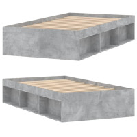 Produktbild för Sängram betonggrå 90x190 cm