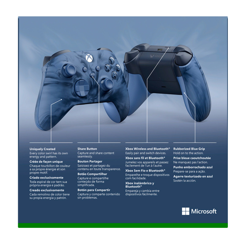 Produktbild för Microsoft Xbox Wireless Controller Stormcloud Vapor Special Edition Blå Bluetooth/USB Spelplatta Analog / Digital Android, PC, Xbox One, Xbox Series S, Xbox Series X, iOS
