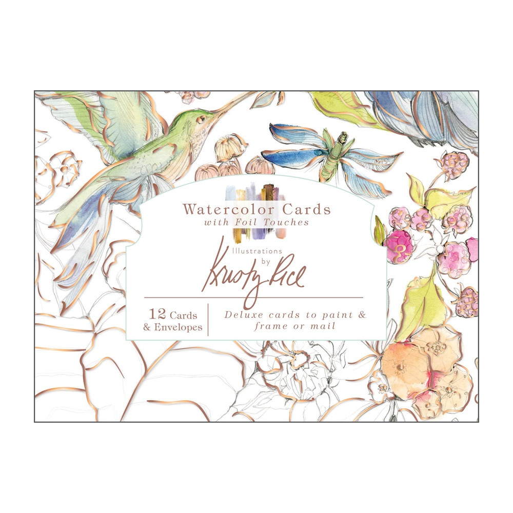 Produktbild för Watercolor Cards With Foil Touches