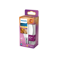Produktbild för Philips - LED-glödlampa - form: B35 - glaserad finish - E14 - 3.4 W - varmt vitt ljus - 2200-2700 K