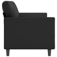 Produktbild för 3-sitssoffa svart 180 cm konstläder