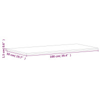 Produktbild för Bänkskiva för badrum 100x50x1,5 cm massivt bokträ