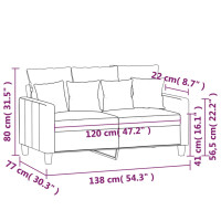 Produktbild för 2-sitssoffa brun 120 cm tyg