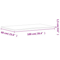 Produktbild för Bordsskiva 100x(55-60)x1,5 cm massivt bokträ