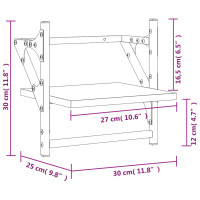 Produktbild för Vägghyllor med stänger 2 st brun ek 30x25x30 cm