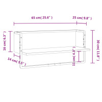 Produktbild för Vägghylla med stång sonoma-ek 65x25x30 cm