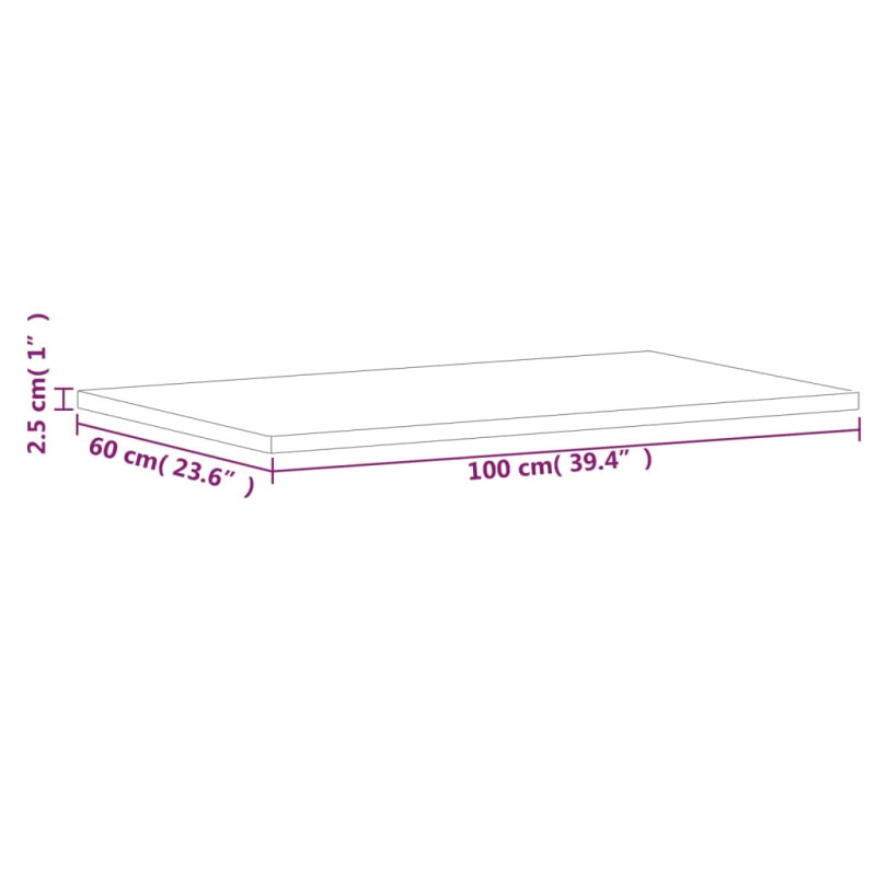 Produktbild för Bänkskiva för badrum 100x60x2,5 cm massivt bokträ