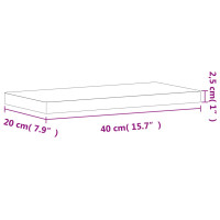 Produktbild för Vägghylla 40x20x2,5 cm massivt bokträ