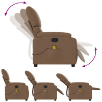 Miniatyr av produktbild för Massagefåtölj brun tyg