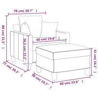 Produktbild för Fåtölj med fotpall Taupe 60 cm tyg