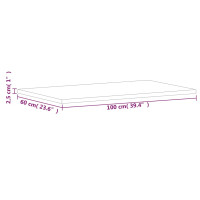 Produktbild för Bordsskiva 100x60x2,5 cm rektangulär massivt bokträ