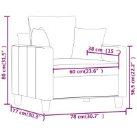Produktbild för Fåtölj ljusgul 60 cm tyg